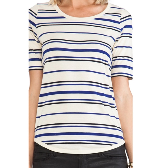 NWT $75 Demylee Multi Stripe Kate Cotton Tee in size Small! - Picture 2 of 7
